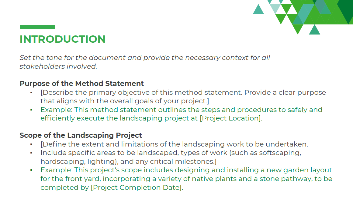 Landscaping Method Statement Template (+Free PDF Download) > Screenshot 1